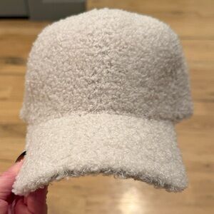 Evereve Cream Sherpa Baseball Hat NWT